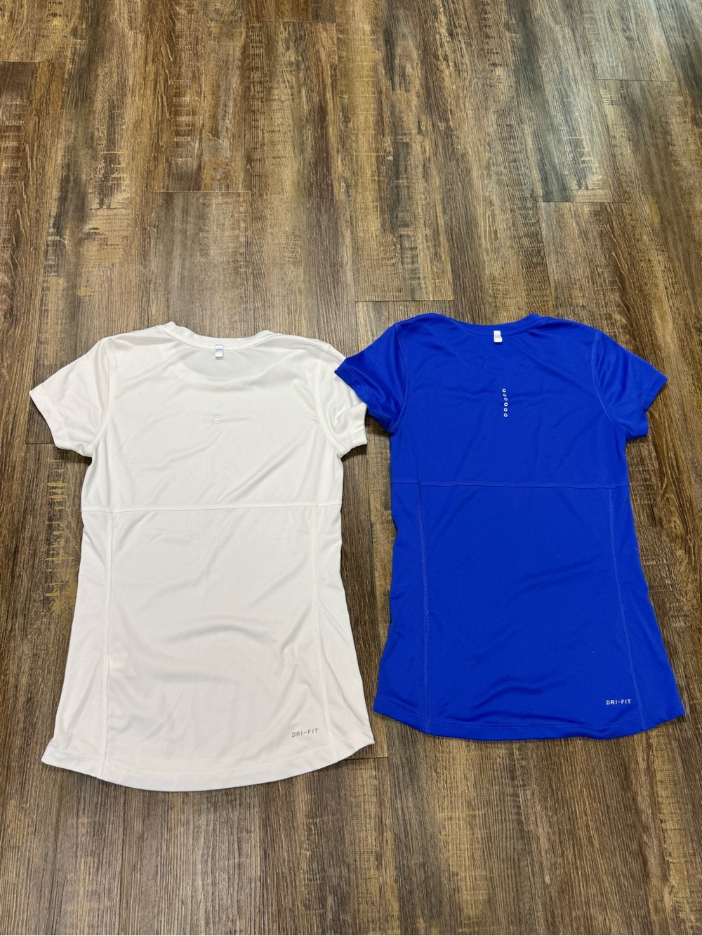 Nike White‎ Short Sleeve Dri-FIT Running Tee with Gray Swoosh Bundle Of 2